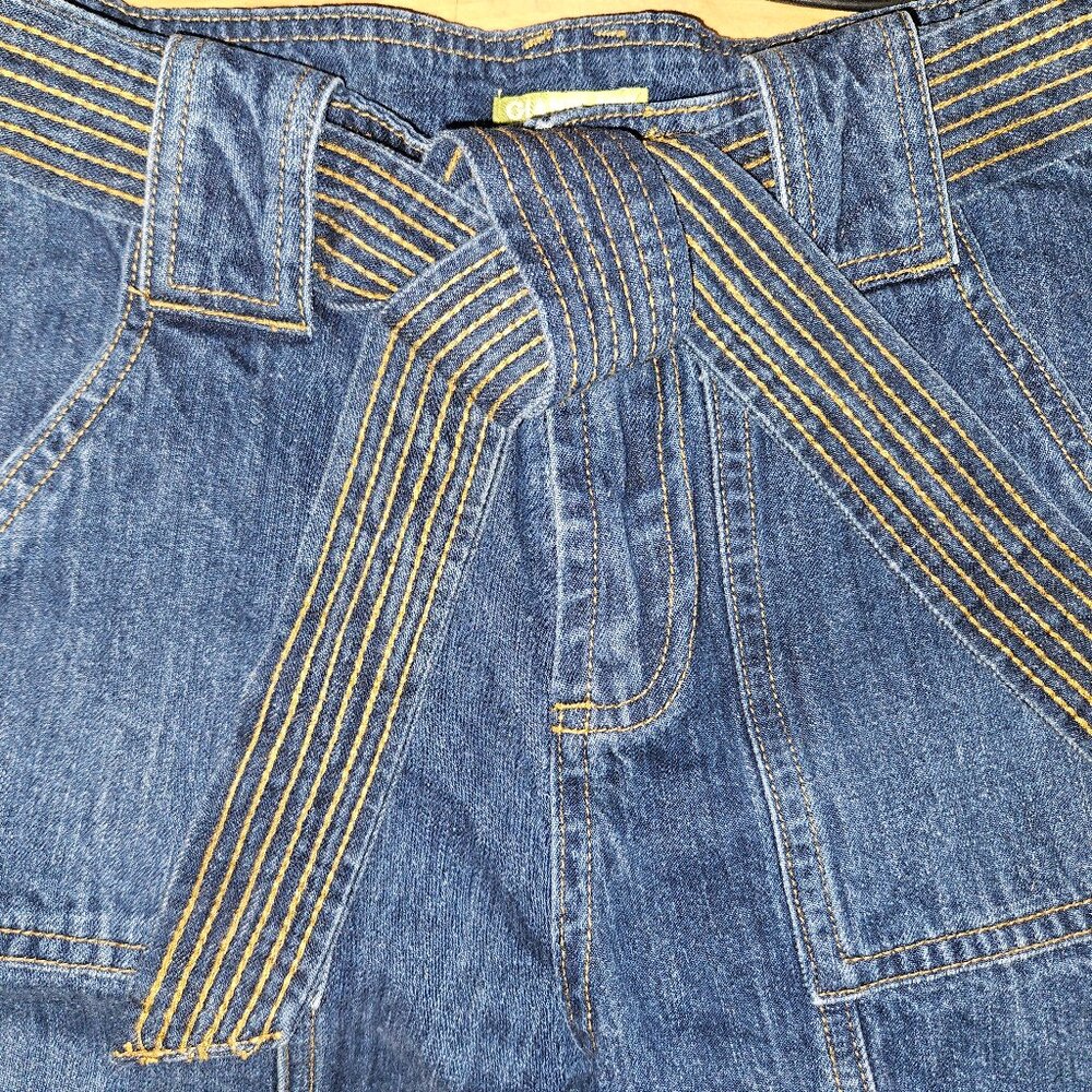 Gianni Bini Sz 26 Wide Flare Leg Blue Denim With Original Belt High Rise